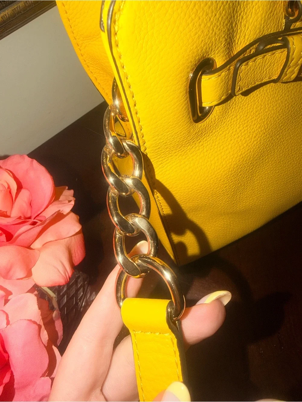Michael Kors Yellow Pebbled handbag
